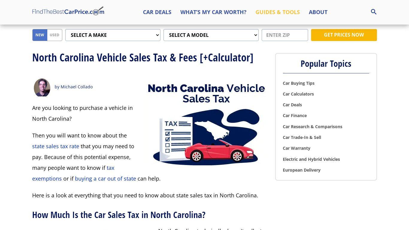 North Carolina Vehicle Sales Tax & Fees [+Calculator]