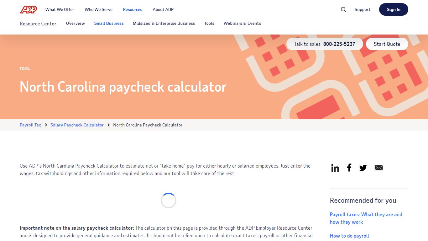North Carolina Paycheck Calculator | ADP